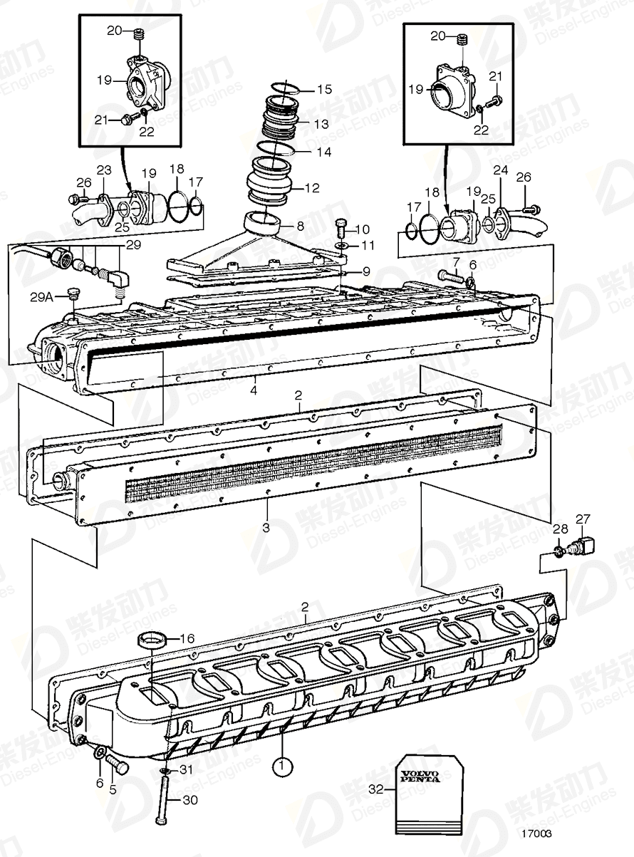 VOLVO Charge air cooler 425210 Drawing